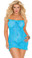 Elegant Moments Plus Size Stretch Lace Chemise - Turquoise