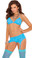Elegant Moments Stretch Lace Halter Bra Set - Turquoise