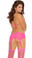 Elegant Moments Stretch Lace Halter Bra Set - Neon Pink