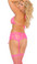 Elegant Moments Plus Size Stretch Lace Halter Bra Set - Neon Pink