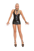 Elegant Moments "Wet Look" Slip Style Mini Dress