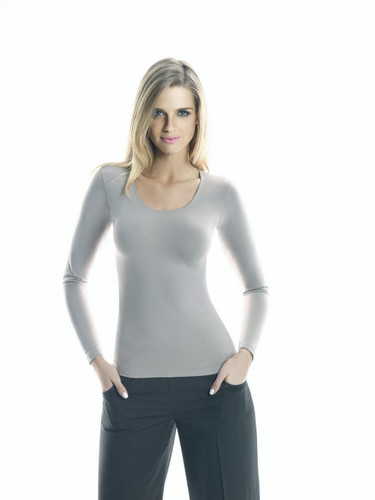 Lupo Seamless Scoop Neck Long Sleeves Blouse