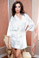 iCollection Satin 3/4 Sleeve Robe with Matching Sash - White