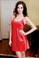  iCollection Satin Chemise - Red