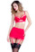 Bandage Bra and Bandage Gartini with G-string - Red