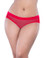 Oh La La Cheri Queen Size Open Back Fishnet Panty with Charm - Red