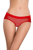 Oh la la Cheri Open Back Fishnet Hipster with Charm - Red