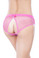 Oh la la Cheri Open Back Fishnet Hipster with Charm - Pink