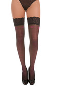 Oh La La Cheri Thigh High with Pink Lace Up Pattern 
