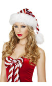 Roma Costume Red/White Striped Christmas Hat