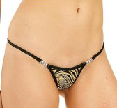 Body Language Fashions Thong with Rhinestone Connectors