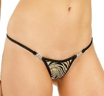 Body Language Fashions Thong with Rhinestone Connectors