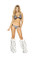 Roma Costume Roma Costume 2PC Halter Bikini Set - Black/White