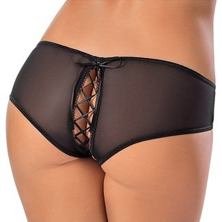 Escante Queen Size Lace Up Back Boyshort 3 Pack - Black