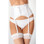 Escante Satin and Lycra Garterbelt - White