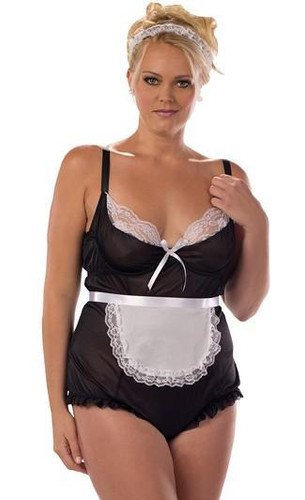 Escante Queen Size Romper Maid Costume