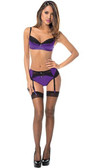 Escante Jeweled Bra Set - Midnight Purple