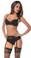 Escante Jeweled Bra Set - Black