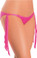 Escante Flutter Ties Rouched Back Bikini Bottom - Neon Pink