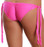 Escante Flutter Ties Rouched Back Bikini Bottom - Neon Pink