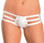 Escante Strappy Jeweled Cheeky Boy Shorts - White