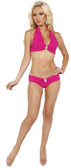 Sex Symbol Halter Top and Booty Shorts with Rhinestone