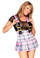 Sex Symbol 4pc Crop Top and Skirt Set - Pink Plaid