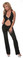 Sex Symbol Open Front Jumpsuit with Rhinestone Buckle - Black