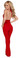 Sex Symbol Tear Drop Top Jumpsuit Trimmed with Rhinestone Appliques - Red