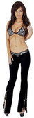 Sex Symbol Low Cut Pants and Bra Trimmed Rhinestone