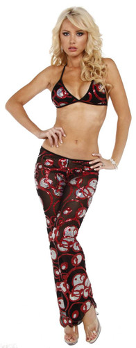 Sex Symbol Mesh and Sequin Bra Top and Pants Set