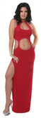Sex Symbol Open Top and Mid Section Gown with Rhinestones