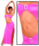 Sex Symbol Open Front Gown with Two Rhinestone Buckles - Fuchsia