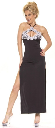 Sex Symbol Keyhole Gown with Lace Appliques