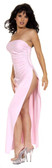 Sex Symbol Long Gathered Tube Dress with Rhinestone Side