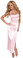 Sex Symbol Long Satin Gown with Gathered Top with Two Brooches - Baby Pink