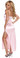 Sex Symbol Long Satin Gown with Gathered Top with Two Brooches - Baby Pink