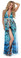 Sex Symbol Long Chiffon Gown with Lame Band - Blue Butterfly
