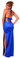Sex Symbol Open Front Gown with Large Rhinestone Slide - Royal