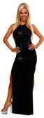Sex Symbol High Neck Gown with Black Widow
