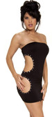 Sex Symbol Tube Dress with Holes Trimmed with Rhinestones