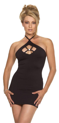 Sex Symbol Keyhole Dress with Rhinestones