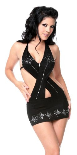 Sex Symbol Criss Cross Open Back Dress - Black