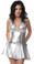 Sex Symbol Halter Top Flair Dress in Lame - Silver