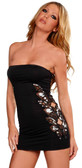 Sex Symbol Tube Dress with Sequin Butterfly Applique - Black