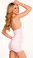 Sex Symbol Gathered Halter Top Dress Trimmed with Rhinestones - Baby Pink