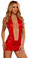 Sex Symbol Halter Top Dress with Micro Mini Skirt - Red