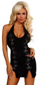 Sex Symbol Halter Top Dress with Rhinestone Fans