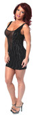 Sex Symbol Sheer Insert Tank Dress with Rhinestone Trim