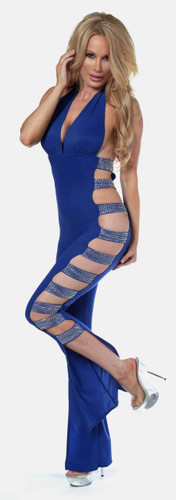 Sex Symbol Halter Top Jumpsuit with Side Slits